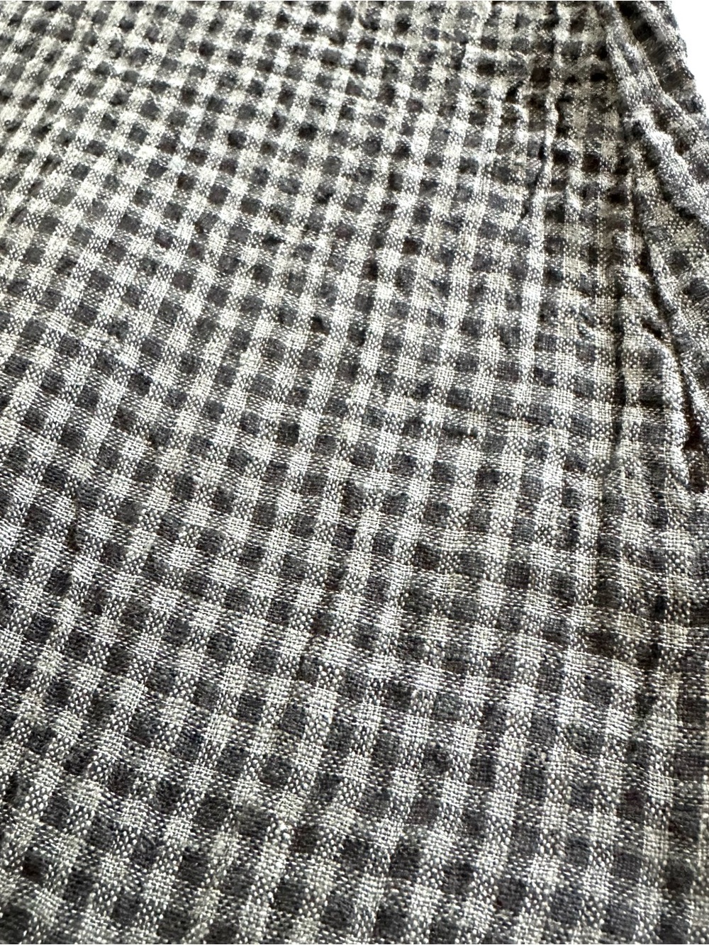 Eileen Fisher Gathered Organic Linen Maxi Skirt Black & Grey Check | XL | EUC - Picture 9 of 9